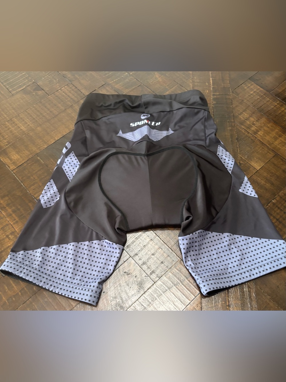 SPONEED Padded Cycling Shorts Black Gray Unisex Adults Athletic Fit XL